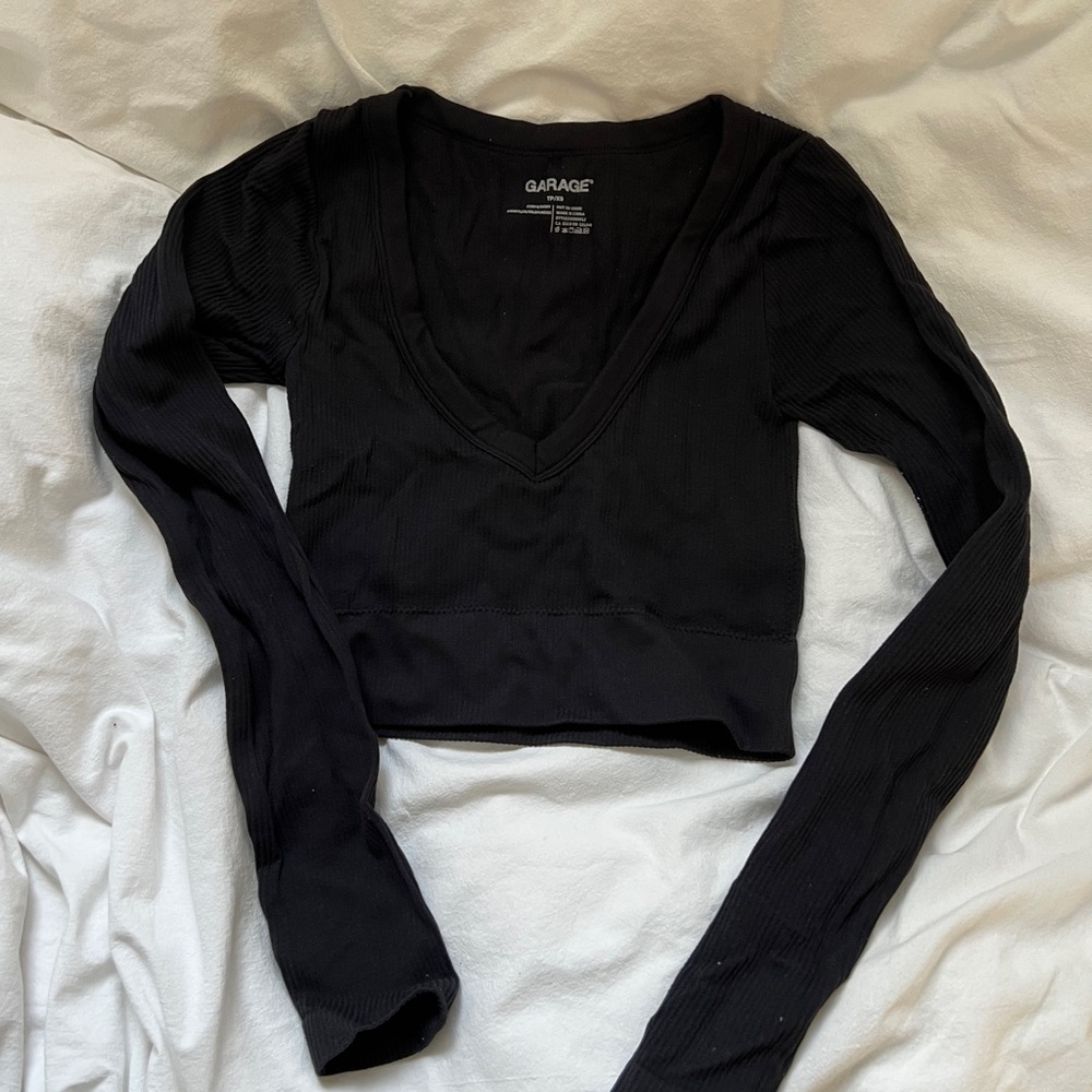 Garage Sonia Seamless Black Long Sleeve Top